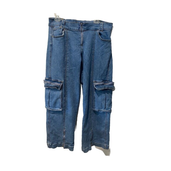 Forever x Frankie & The Studs Women Jeans XL Blue Cargo Grunge Skater Y2K - Picture 3 of 8
